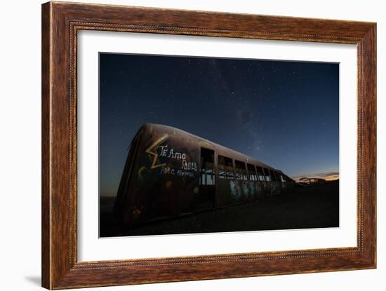 Rusty Train Relics in the Train Graveyard in Uyuni-Alex Saberi-Framed Photographic Print