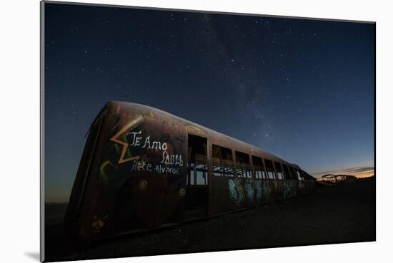 Rusty Train Relics in the Train Graveyard in Uyuni-Alex Saberi-Mounted Photographic Print