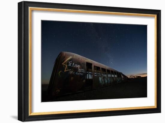 Rusty Train Relics in the Train Graveyard in Uyuni-Alex Saberi-Framed Photographic Print