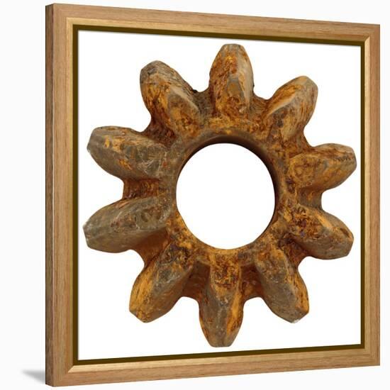 Rusty Wide Tooth Gear-Retroplanet-Framed Premier Image Canvas