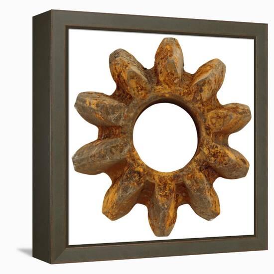 Rusty Wide Tooth Gear-Retroplanet-Framed Premier Image Canvas