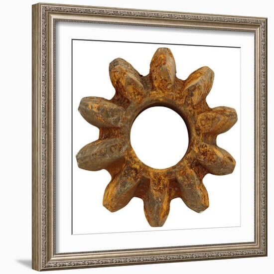 Rusty Wide Tooth Gear-Retroplanet-Framed Giclee Print