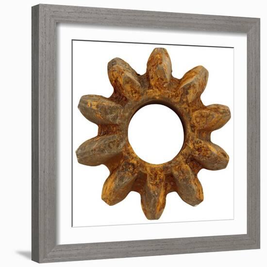 Rusty Wide Tooth Gear-Retroplanet-Framed Giclee Print