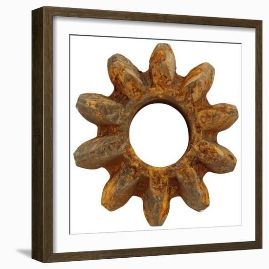 Rusty Wide Tooth Gear-Retroplanet-Framed Giclee Print