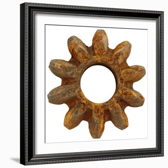 Rusty Wide Tooth Gear-Retroplanet-Framed Giclee Print