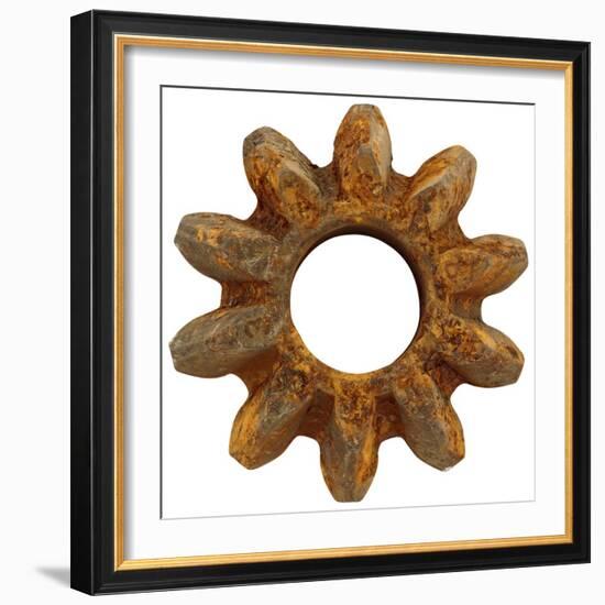 Rusty Wide Tooth Gear-Retroplanet-Framed Giclee Print