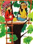 Treehouse Lunch - Jack & Jill-Ruth and Charles Newton-Framed Premier Image Canvas