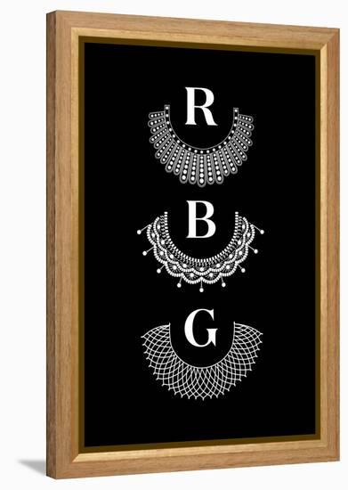 Ruth Bader Ginsburg - RBG Collars-null-Framed Stretched Canvas