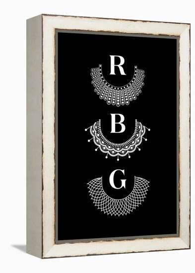 Ruth Bader Ginsburg - RBG Collars-null-Framed Stretched Canvas