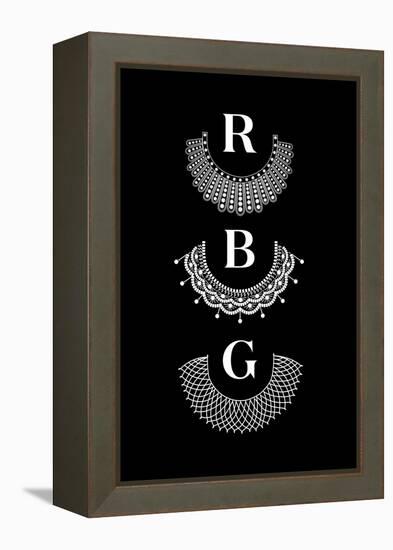 Ruth Bader Ginsburg - RBG Collars-null-Framed Stretched Canvas