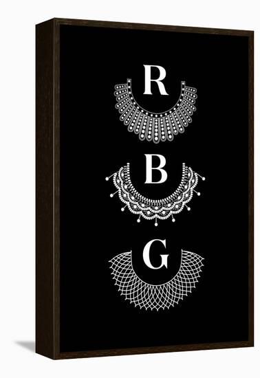 Ruth Bader Ginsburg - RBG Collars-null-Framed Stretched Canvas