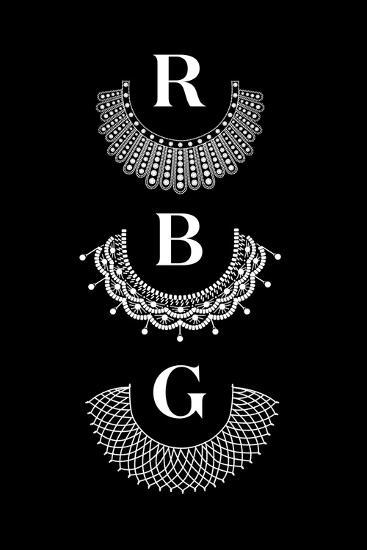 'Ruth Bader Ginsburg - RBG Collars' Art Print | Art.com