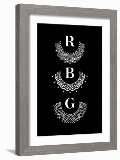 Ruth Bader Ginsburg - RBG Collars-null-Framed Art Print