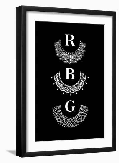 Ruth Bader Ginsburg - RBG Collars-null-Framed Art Print