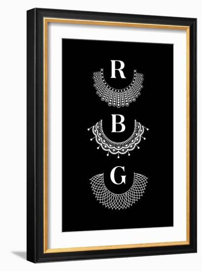 Ruth Bader Ginsburg - RBG Collars-null-Framed Art Print