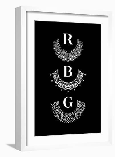 Ruth Bader Ginsburg - RBG Collars-null-Framed Premium Giclee Print