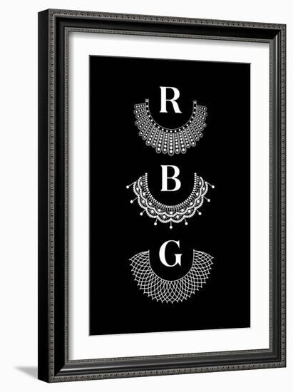 Ruth Bader Ginsburg - RBG Collars-null-Framed Premium Giclee Print