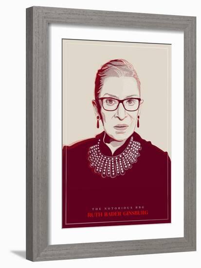 Ruth Bader Ginsburg - The Notorious RBG (Red)-null-Framed Premium Giclee Print