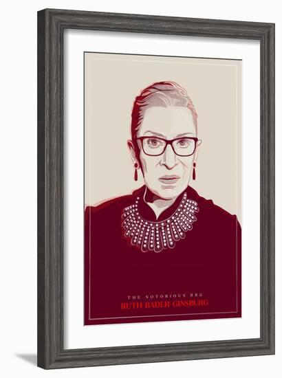 Ruth Bader Ginsburg - The Notorious RBG (Red)-null-Framed Art Print