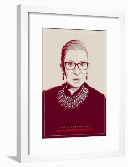 Ruth Bader Ginsburg - The Notorious RBG (Red)-null-Framed Art Print