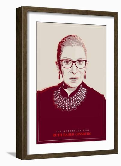 Ruth Bader Ginsburg - The Notorious RBG (Red)--Framed Art Print