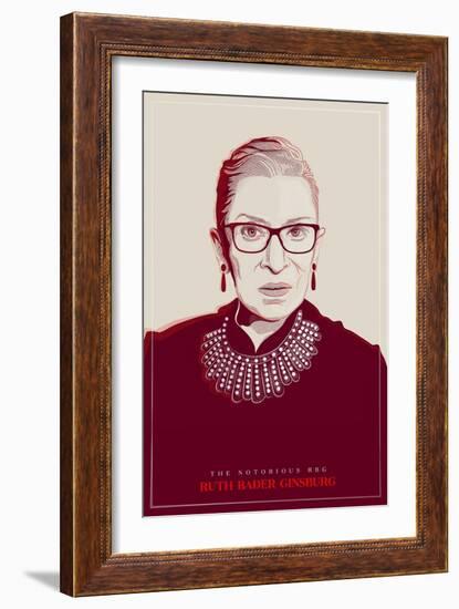 Ruth Bader Ginsburg - The Notorious RBG (Red)-null-Framed Art Print