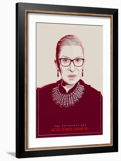 Ruth Bader Ginsburg - The Notorious RBG (Red)-null-Framed Art Print