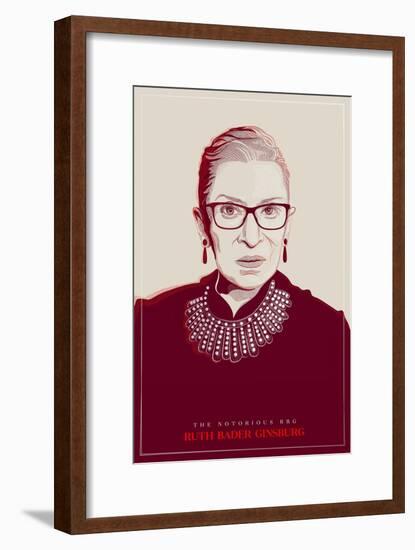 Ruth Bader Ginsburg - The Notorious RBG (Red)-null-Framed Art Print