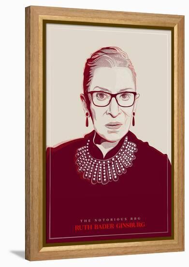 Ruth Bader Ginsburg - The Notorious RBG (Red)-null-Framed Stretched Canvas