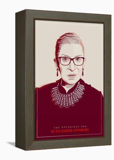 Ruth Bader Ginsburg - The Notorious RBG (Red)-null-Framed Stretched Canvas