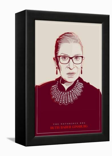 Ruth Bader Ginsburg - The Notorious RBG (Red)-null-Framed Stretched Canvas