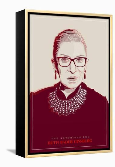 Ruth Bader Ginsburg - The Notorious RBG (Red)-null-Framed Stretched Canvas