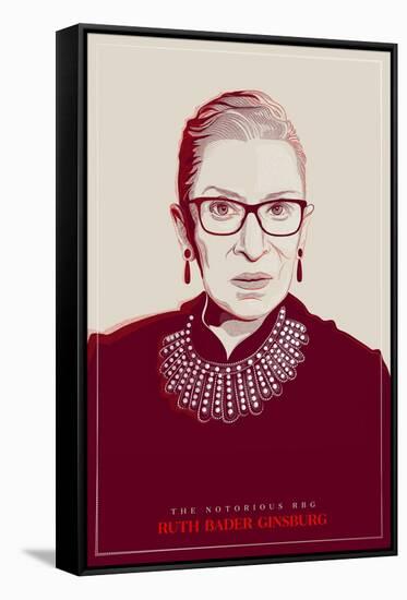 Ruth Bader Ginsburg - The Notorious RBG (Red)-null-Framed Stretched Canvas