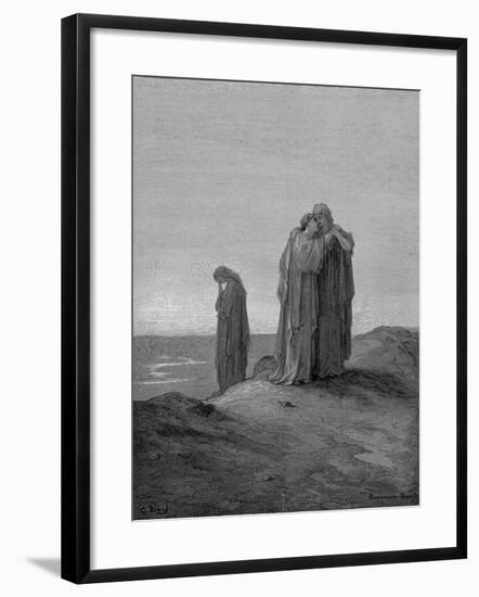 Ruth Embracing Her Mother-In-Law Naomi and Promising to Stay with Her Now They are Bereaved, 1866-Gustave Doré-Framed Giclee Print