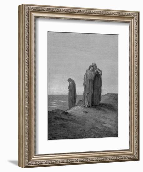 Ruth Embracing Her Mother-In-Law Naomi and Promising to Stay with Her Now They are Bereaved, 1866-Gustave Doré-Framed Giclee Print