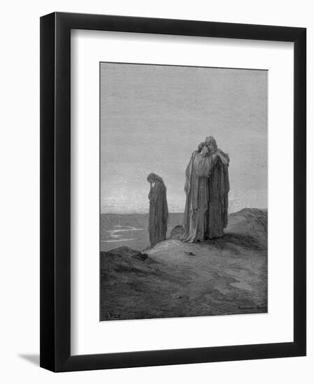 Ruth Embracing Her Mother-In-Law Naomi and Promising to Stay with Her Now They are Bereaved, 1866-Gustave Doré-Framed Giclee Print