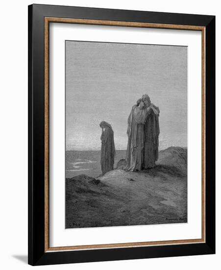 Ruth Embracing Her Mother-In-Law Naomi and Promising to Stay with Her Now They are Bereaved, 1866-Gustave Doré-Framed Giclee Print