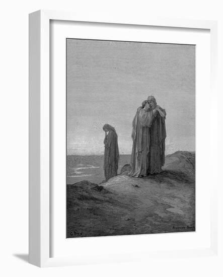 Ruth Embracing Her Mother-In-Law Naomi and Promising to Stay with Her Now They are Bereaved, 1866-Gustave Doré-Framed Giclee Print