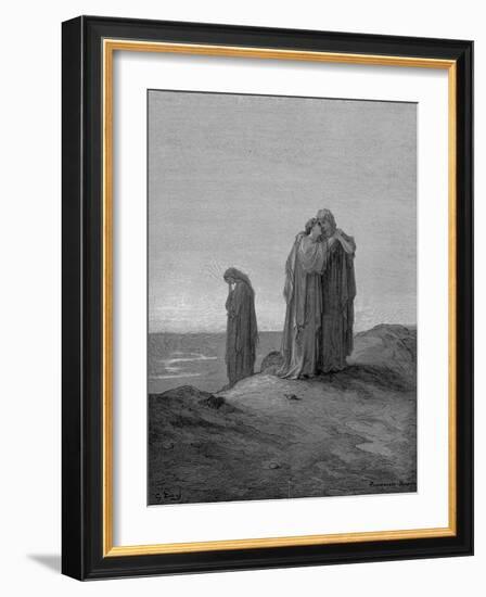 Ruth Embracing Her Mother-In-Law Naomi and Promising to Stay with Her Now They are Bereaved, 1866-Gustave Doré-Framed Giclee Print