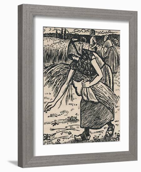 'Ruth Gleaning', 1919-Lucien Pissarro-Framed Giclee Print