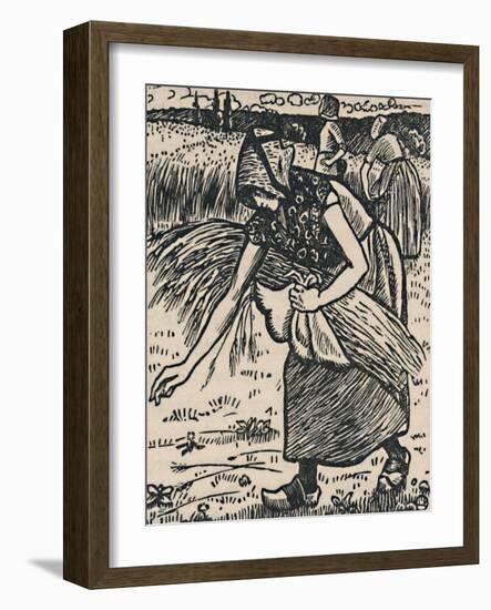 'Ruth Gleaning', 1919-Lucien Pissarro-Framed Giclee Print