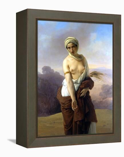 Ruth. Painting by Francesco Hayez. 1853. Musei Civici, Bologna.-Francesco Hayez-Framed Premier Image Canvas