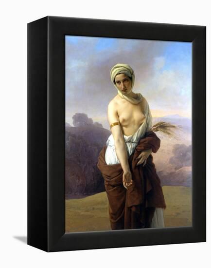 Ruth. Painting by Francesco Hayez. 1853. Musei Civici, Bologna.-Francesco Hayez-Framed Premier Image Canvas