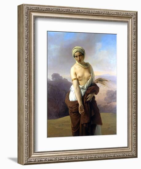 Ruth. Painting by Francesco Hayez. 1853. Musei Civici, Bologna.-Francesco Hayez-Framed Giclee Print