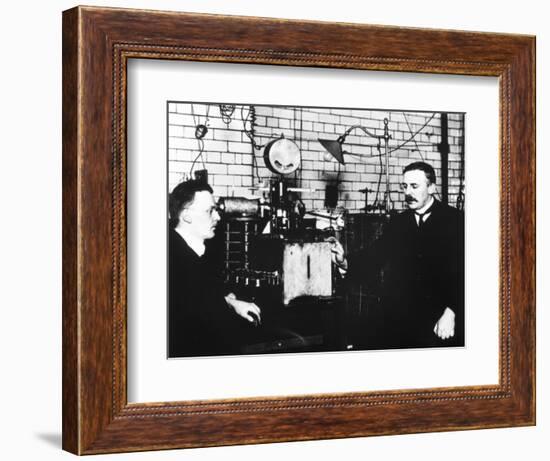 Rutherford And Geiger In Laboratory-Peter Fowler-Framed Photographic Print