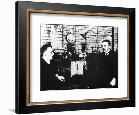 Rutherford And Geiger In Laboratory-Peter Fowler-Framed Photographic Print