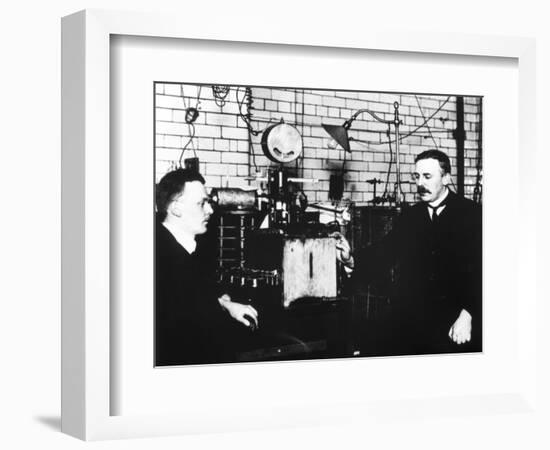 Rutherford And Geiger In Laboratory-Peter Fowler-Framed Photographic Print