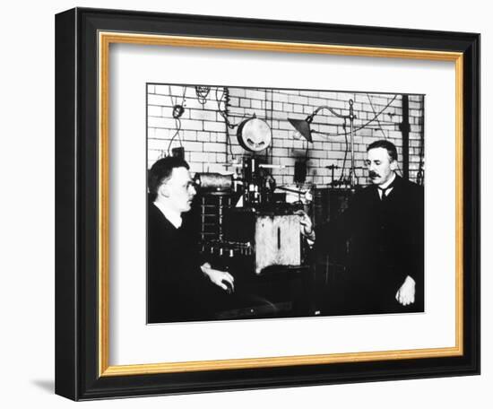 Rutherford And Geiger In Laboratory-Peter Fowler-Framed Photographic Print