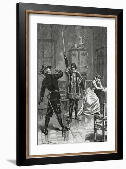 Ruy Blas Confronts Don Salluste, 19th Century-Francois Edouard Zier-Framed Giclee Print