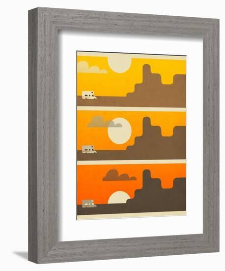 RV Sunset-Jazzberry Blue-Framed Art Print